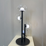 Настольная лампа с тремя прозрачными куполообразными плафонами и черным металлическим основанием Flos Wireline Lighting варинант исполнения - 6 | Loft Concept в Твери