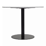 Круглый обеденный стол с белой мраморной столешницей White Tabletop on Black Base варинант исполнения - 4 | Loft Concept в Твери