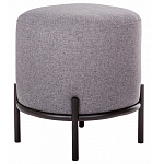 Круглый пуф на металлических ножках с обивкой из рогожки Casey Poof варинант исполнения - 1 | Loft Concept в Твери