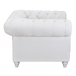 Кресло низкое с мягкой обивкой из велюра на 4-х ножках из массива березы Sophie Armchair white варинант исполнения - 2 | Loft Concept в Твери