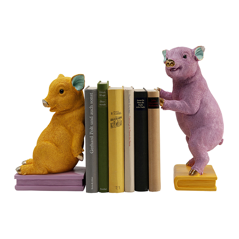 Держатель для книг Multicolored Piglet Bookends Желтый Розовый в Твери | Loft Concept 