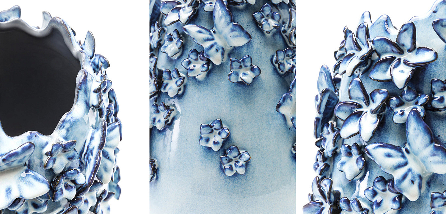 Ваза Blue & white Butterflies vase Ваза Blue & white Butterflies vase - Loft-Concept в Твери