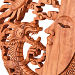 Панно из дерева дракон и луна Panel With Animals варинант исполнения - 2 | Loft Concept в Твери