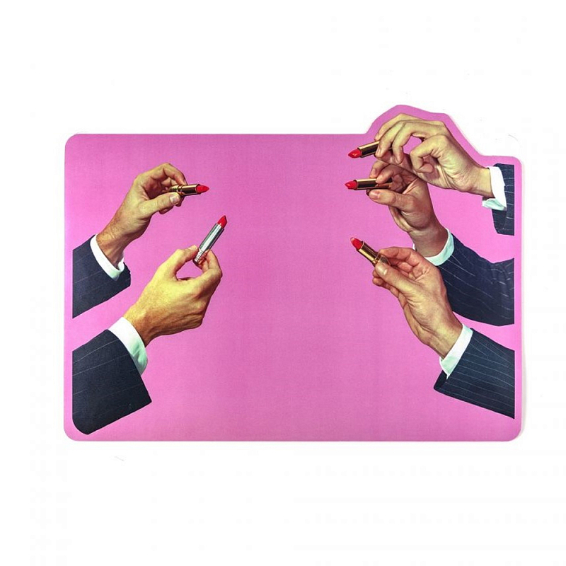 Салфетка под приборы Seletti Pink Lipstick Розовый Мульти Салфетка под приборы Seletti Pink Lipstick Розовый Мульти в Твери | Loft Concept