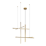 Люстра с 6-ю  пересекающимися цилиндрическими плафонами на тонких тросах Trumpet tube варинант исполнения - 4 | Loft Concept в Твери