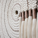 Художественный Гобелен Макраме White Disk Harmony варинант исполнения - 3 | Loft Concept в Твери