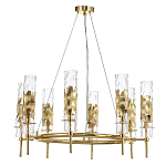 Люстра подвесная круглая с 8-ю цилиндрическими плафонами из стекла LIAISON варинант исполнения - 3 | Loft Concept в Твери