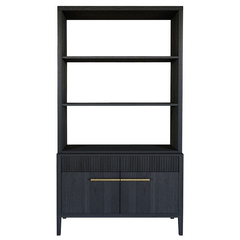 Стеллаж Primo с ящиками Черный дуб  Черный матовый в Твери | Loft Concept 