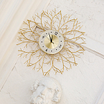 Часы настенные из металла золотые с белым циферблатом Current Time варинант исполнения - 4 | Loft Concept в Твери