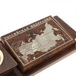 Настольный письменный набор с часами в виде пирамиды из природного камня обсидиана Pyramid of Time варинант исполнения - 4 | Loft Concept в Твери