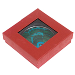 Зеркало карманное складное круглое из натурального камня Малахит с Хризоколлой в подарочной упаковке Silver Stone Mirrors варинант исполнения - 4 | Loft Concept в Твери