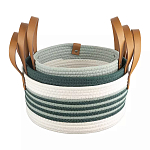 Корзина для хранения с ручками плетеная Interlacement Green  варинант исполнения - 3 | Loft Concept в Твери