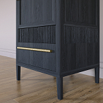 Узкий Шкаф Primo с 2 выдвижными ящиками Черный дуб варинант исполнения - 4 | Loft Concept в Твери