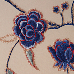 Обои с вышивкой ручной работы Flora Catherine colourway on Liso Pearl wool sateen варинант исполнения - 5 | Loft Concept в Твери