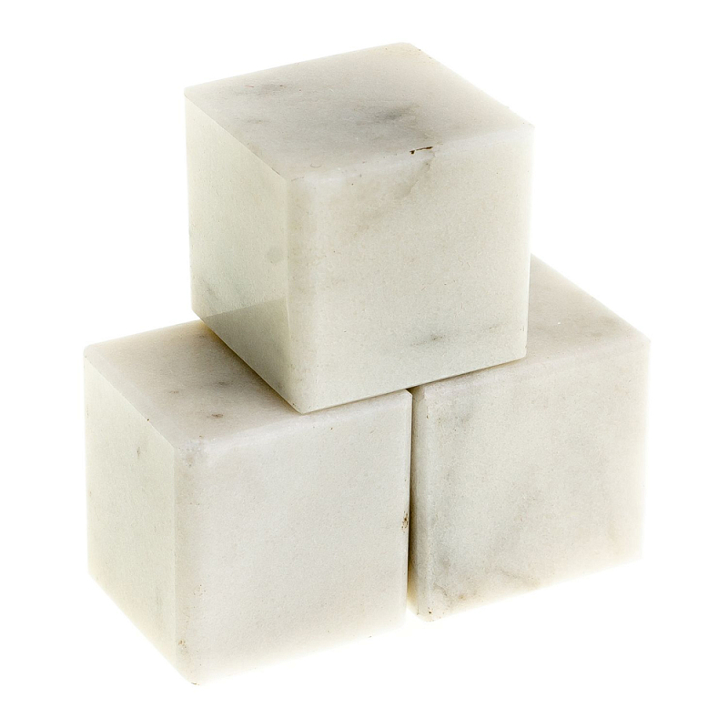 Камни для охлаждения виски из белого мрамора Natural Stone Cube Белый Мрамор Bianco Камни для охлаждения виски из белого мрамора Natural Stone Cube Белый Мрамор Bianco в Твери | Loft Concept