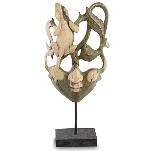 Маска ручной работы деревянная резная Lizard Mask