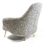Кресло мягкое с принтом на золотистых ножках Onlooker варинант исполнения - 4 | Loft Concept в Твери