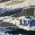 Современное ткачество гобелен в синих оттенках Blue Undine II варинант исполнения - 2 | Loft Concept в Твери