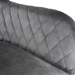 Барный стул со спинкой и подлокотниками на 4-х деревянных ножках Douglas Rhombus Серый Велюр варинант исполнения - 4 | Loft Concept в Твери