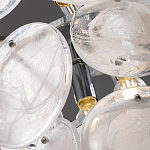 Люстра из белых стеклянных дисков на серебрянном каркасе White Glowing Reflectors варинант исполнения - 6 | Loft Concept в Твери