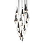 Люстра каскадная с 12-ю рельефными прозрачными плафонами Glass Pod  варинант исполнения - 1 | Loft Concept в Твери