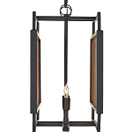 Люстра прямоугольной формы с чёрным каркасом и вставкой из плетеного материала Cage for Light варинант исполнения - 3 | Loft Concept в Твери