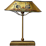 Настольная лампа с абажуром из металла Chinoiserie Cranes Table Lamp Gold варинант исполнения - 1 | Loft Concept в Твери