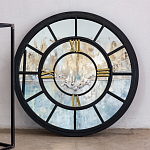 Зеркало настенное в чёрной металлической раме в виде часов Mirror Tower Clock варинант исполнения - 3 | Loft Concept в Твери