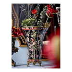 Ваза из фарфора черная с цветочной росписью и бронзовой стрекозой Spring Garden варинант исполнения - 5 | Loft Concept в Твери