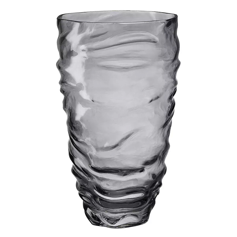 Ваза стеклянная фактурная Crumpled Vase 25,3 см Серый Ваза стеклянная фактурная Crumpled Vase 25,3 см Серый в Твери | Loft Concept