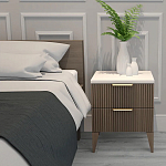 Тумба прикроватная коричневая с белой столешницей и двумя ящиками Harper Line варинант исполнения - 2 | Loft Concept в Твери