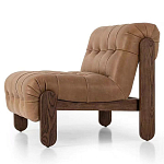 Кресло с деревянным каркасом и обивкой из кожи Medieval Furniture варинант исполнения - 1 | Loft Concept в Твери