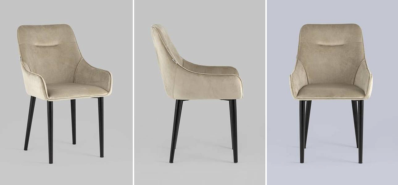 Стул Joan Chair Бежевый Велюр Стул Joan Chair Бежевый Велюр - Loft-Concept в Твери