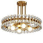 Люстра круглая золотистая с прозрачными стеклянными плафонами в форме шара Crystal Kaleidoscope варинант исполнения - 1 | Loft Concept в Твери