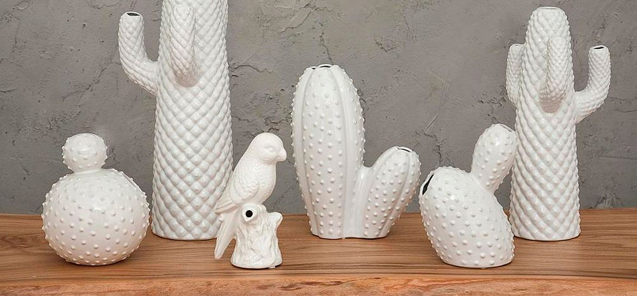 Фигурка керамика белый кактус White Cactus - Loft-Concept в Твери