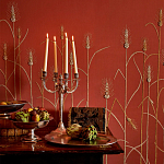 Обои с вышивкой ручной работы Ceres Original colourway on wool sateen варинант исполнения - 1 | Loft Concept в Твери