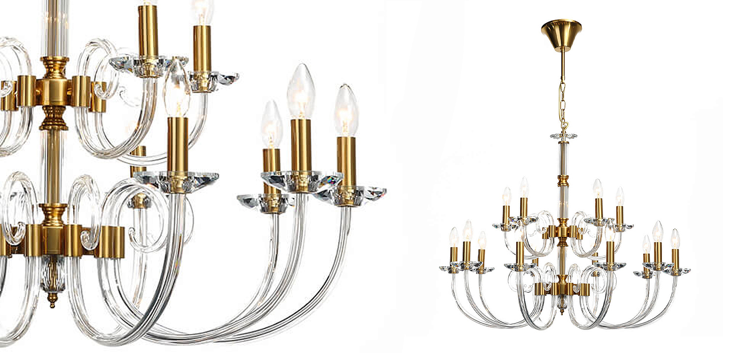 Люстра Twisted Glass Candles Chandelier 15 Люстра Twisted Glass Candles Chandelier 15 - Loft-Concept в Твери