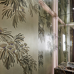Обои ручная роспись Silk Tree Original colourway on White Metal gilded paper варинант исполнения - 2 | Loft Concept в Твери