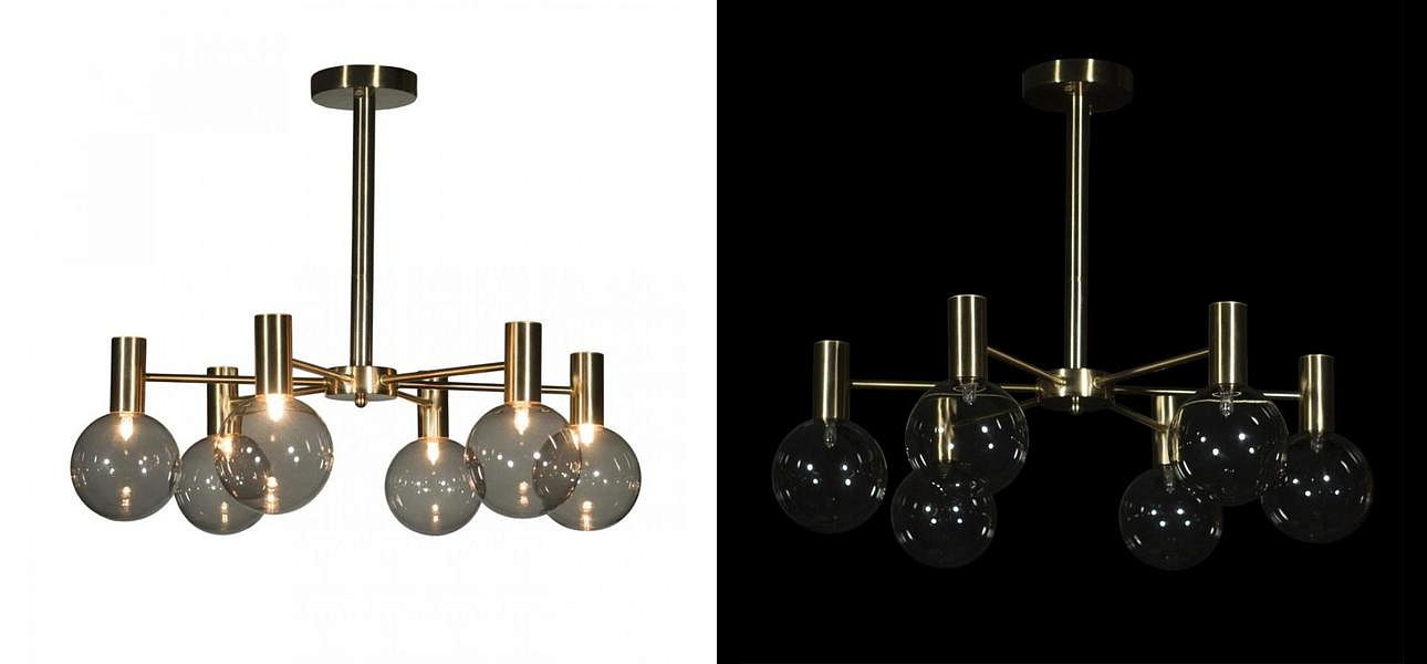 Люстра с дымчатым стеклом Smoke Glass GOLD Люстра с дымчатым стеклом Smoke Glass GOLD - Loft-Concept в Твери