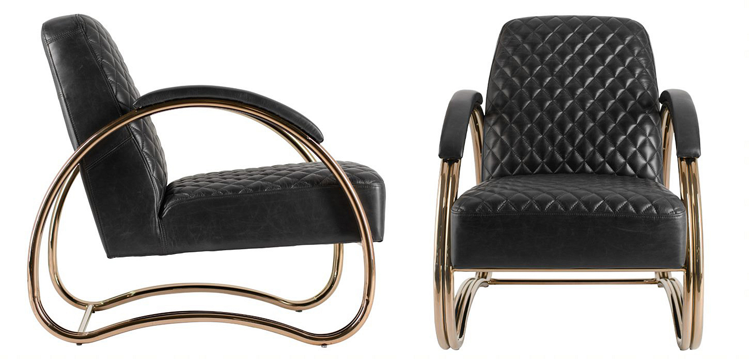 Кресло Hodges Armchair black leather Кресло Hodges Armchair black leather - Loft-Concept в Твери