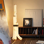 Торшер геометрический с тремя мраморными плафонами Marble Tripod варинант исполнения - 8 | Loft Concept в Твери