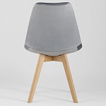 Стул с мягким велюровым сиденьем Arvika Grey варинант исполнения - 4 | Loft Concept в Твери