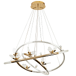 Кольцевая люстра с декором в виде бабочек Glass Butterflies Three Rings Chandelier варинант исполнения - 2 | Loft Concept в Твери