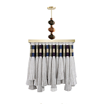 Люстра квадратная плетеная с бахромой Wicker Square Chandelier with Tassels варинант исполнения - 1 | Loft Concept в Твери