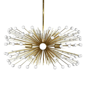 White Beaded Urchin Chandelier Sputnik 