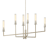 Люстра с 6-ю белыми матовыми плафонами из стекла в форме цилиндра Longitude варинант исполнения - 3 | Loft Concept в Твери