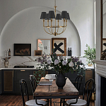 Бра с металлическим основанием бронзового цвета и 2-мя черными конусовидными абажурами Dignity варинант исполнения - 5 | Loft Concept в Твери