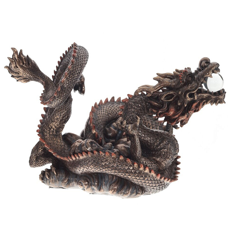 Декоративная статуэтка Дракон Фуцанлун Fuzanglong Dragon Brown Statuette Коричневый Декоративная статуэтка Дракон Фуцанлун Fuzanglong Dragon Brown Statuette Коричневый в Твери | Loft Concept
