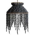 Подвесной светильник с абажуром украшенным черными бусинами Wooden Beads Chandelier Black варинант исполнения - 1 | Loft Concept в Твери