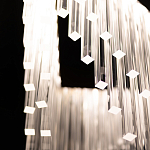 Люстра золотого цвета в форме галочки с каскадом длинных прозрачных трубок Eurofase варинант исполнения - 11 | Loft Concept в Твери